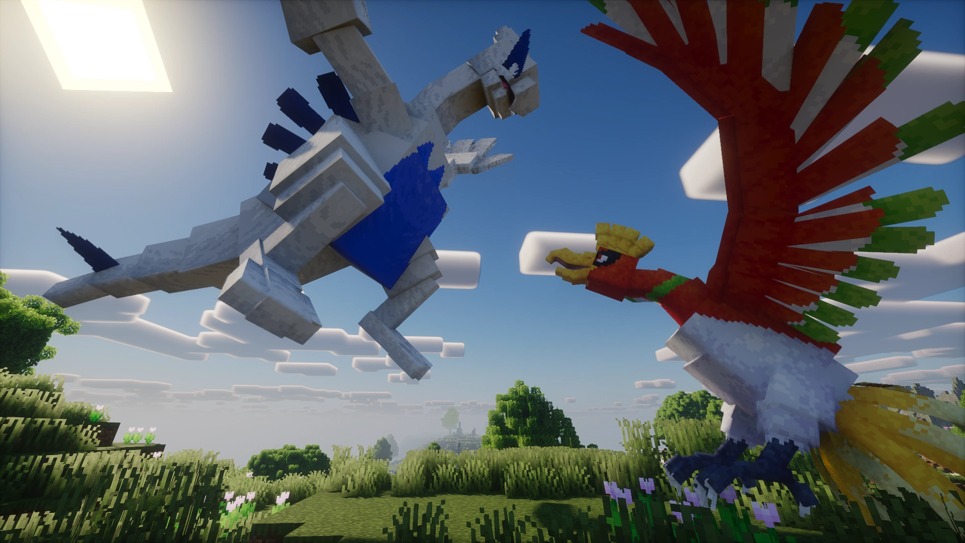 Ho-Oh et Lugia sur cobblemon