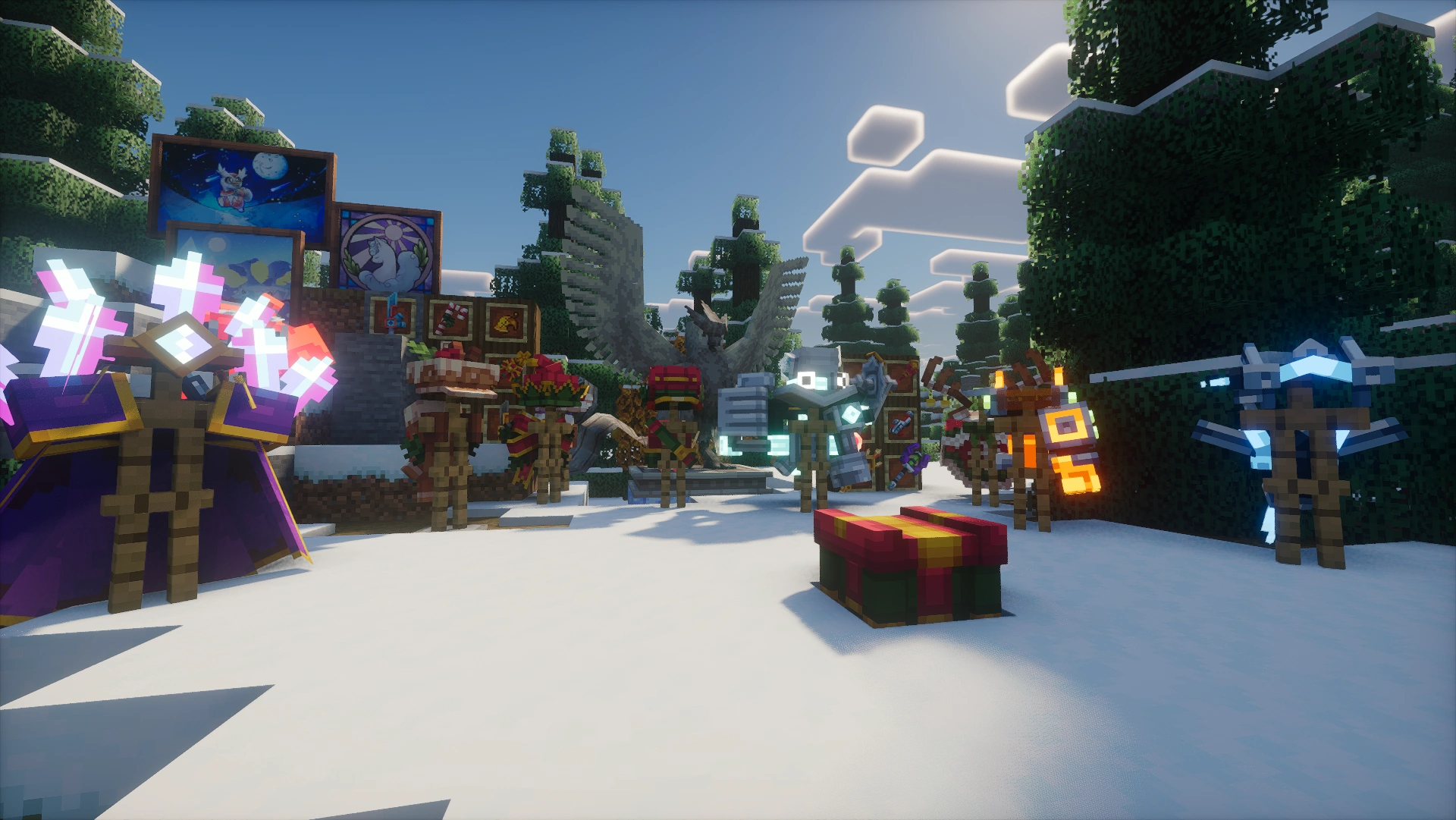 Capture d'écran en jeu de tout les éléments contenus dans la caisse hivernale