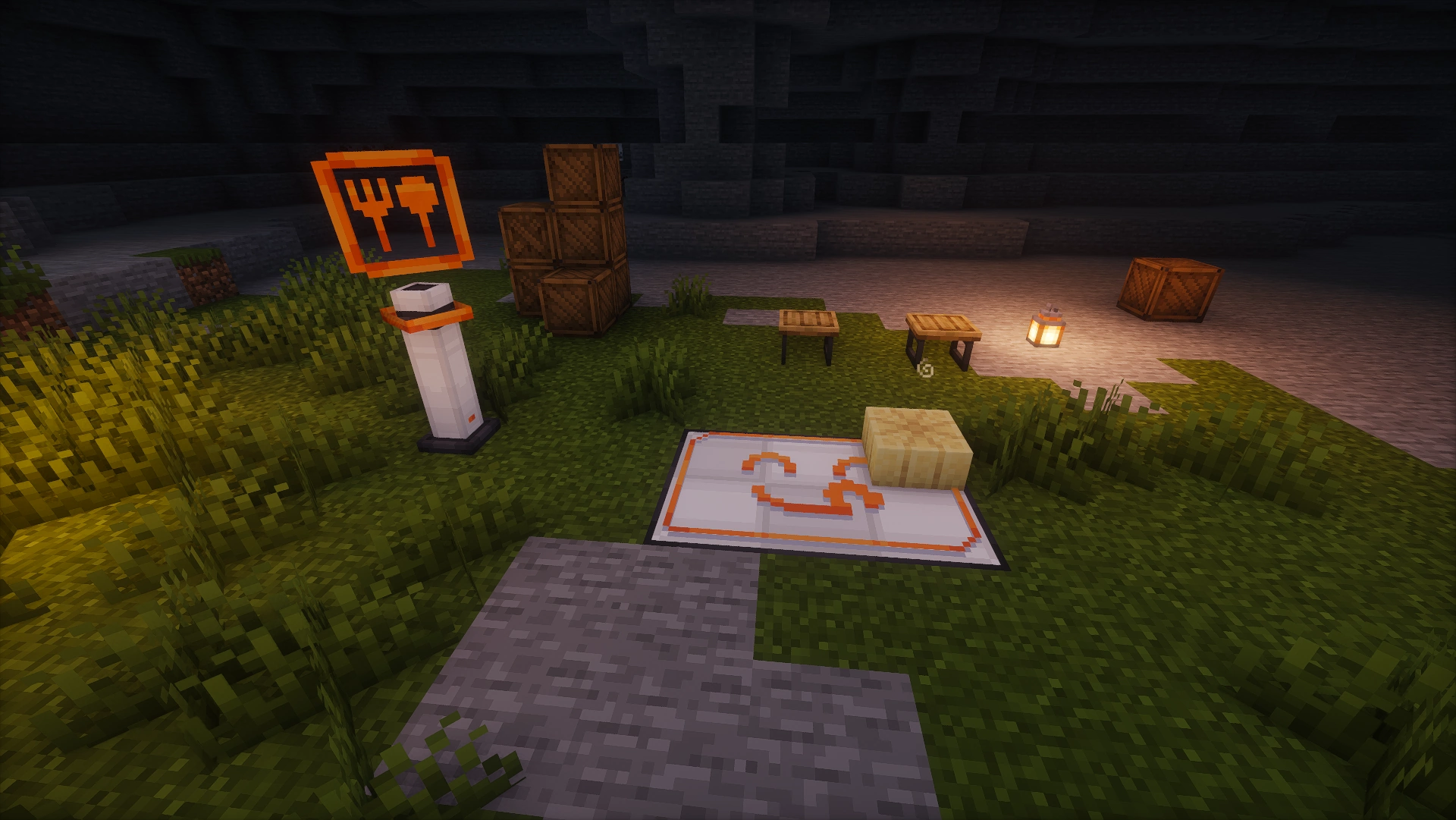 Capture d'écran montrant la plateforme de pique nique et son hologramme