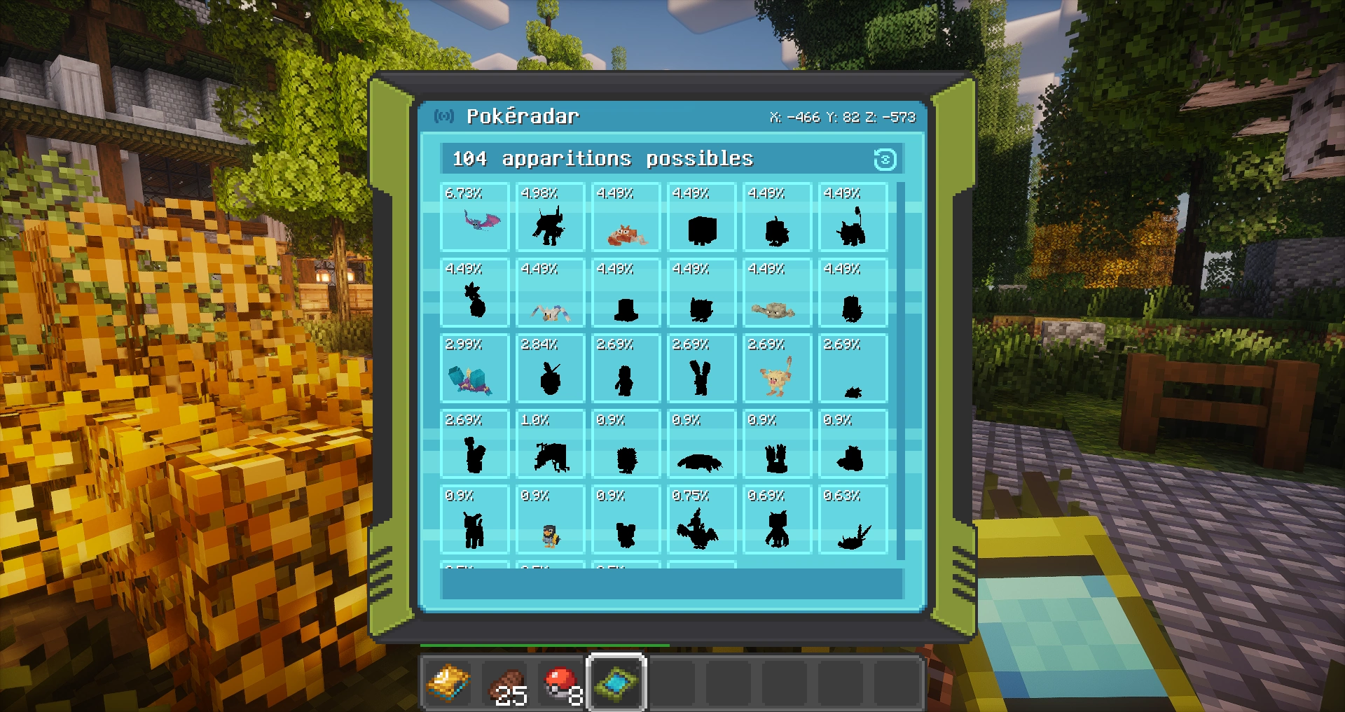 Interface du Pokéradar