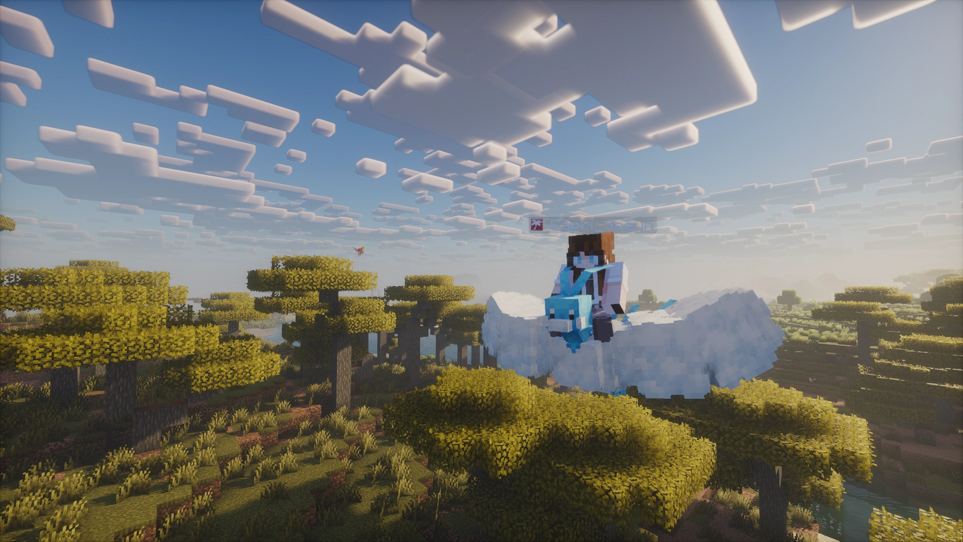 Capture d'écran d'une joueuse chevauchant un Altaria